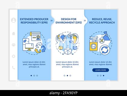 Electronic waste reduction initiatives onboarding vector template Stock Vector