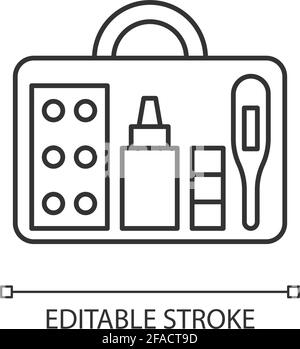 Small first aid kit linear icon Stock Vector