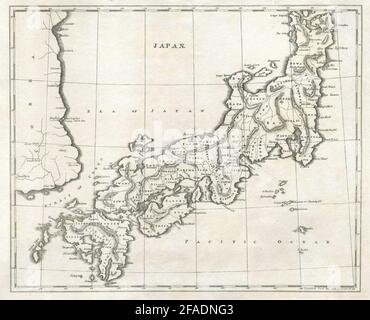 Japan by Arrowsmith & Lewis 1812 old antique vintage map plan