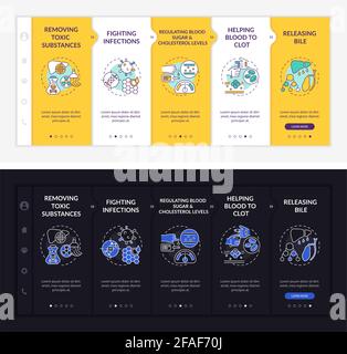 Hepatic roles onboarding vector template Stock Vector