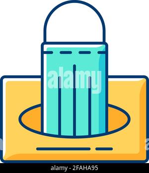 Masks in box RGB color icon Stock Vector