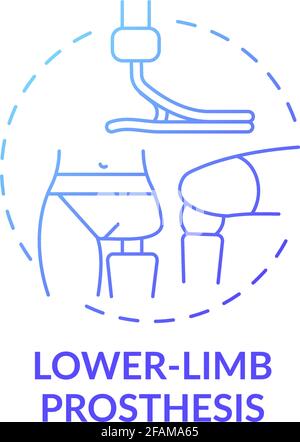 Lower-limb prosthesis concept icon Stock Vector