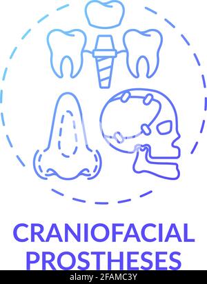 Craniofacial prostheses concept icon Stock Vector