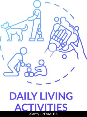Daily living activities concept icon Stock Vector