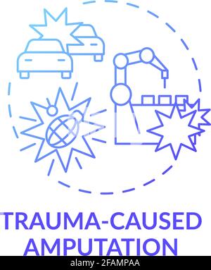Trauma-caused amputation concept icon Stock Vector