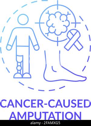 Cancer-caused amputation concept icon Stock Vector