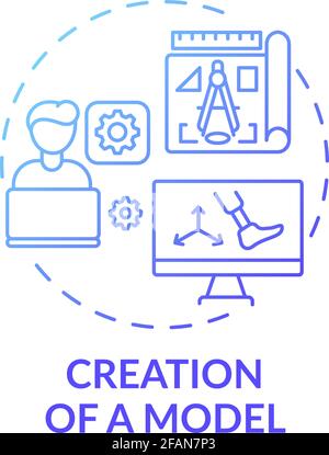 Model creation concept icon Stock Vector