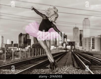 Railroad Dancer Stock Photo