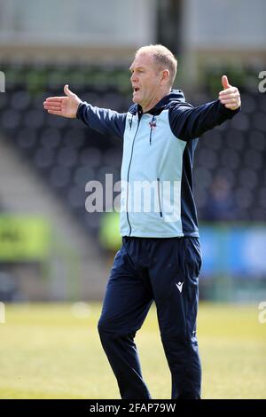 Russ Wilcox U23s manager of Scunthorpe United  and acting joint boss in the absence of Neil Cox manager of Scunthorpe United during the Sky Bet League Stock Photo