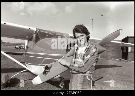 FILE PHOTO: Former Bay City Rollers frontman Les McKeown dies aged 65 Flashback 70's Bay City Roller Les McKeown at Edinburgh Flying club to start a course of lessons. Credit: eric mccowat/Alamy Live News Stock Photo