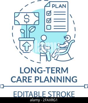 Long-term care planning concept icon Stock Vector