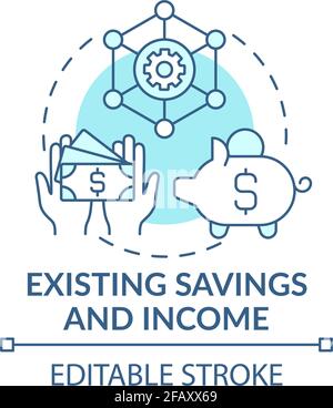 Existing savings and income concept icon Stock Vector