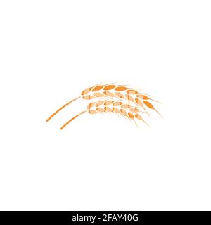 Ears of wheat. Logo. Vector illustration on white isolated background. Stock Vector