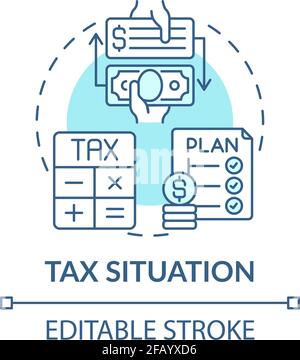Tax situation concept icon Stock Vector