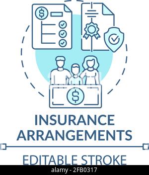 Insurance arrangements concept icon Stock Vector