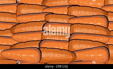 Seamless background (pattern) of fresh carrots Stock Vector