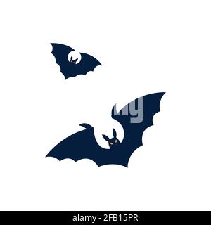 Bats silhouettes - Halloween vector illustration isolated on white background. Stock Vector
