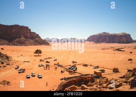 scenery of wadi rum, aka the Valley of the Moon, in the southern jordan Stock Photo