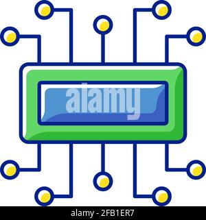 microcontroller electronic component color icon vector illustration ...