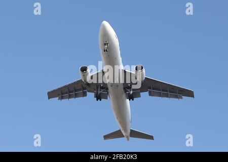 ISTANBUL, TURKEY - FEBRUARY 06, 2021: MNG Airlines Airbus A300C-605R (CN 758) landing to Istanbul Ataturk Airport. Stock Photo