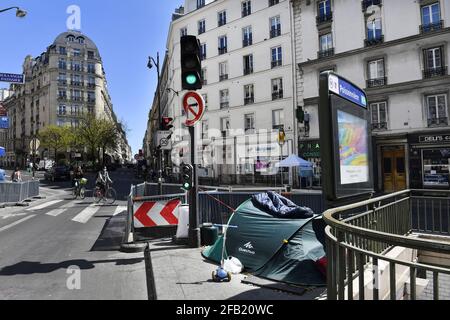 Homeless camp - Paris - France Stock Photo