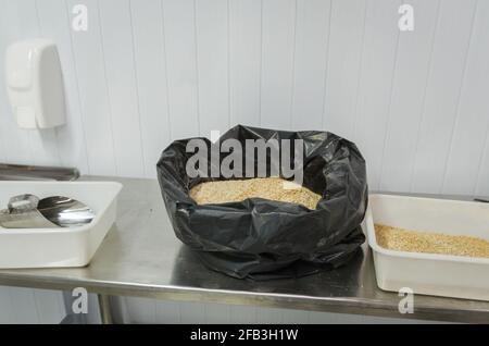 Barley malt for beer, pale ale, pilsen. Stock Photo