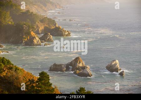 Sea Stacks Along The California Coast Stock Photo