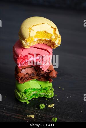 Colored macarons in the kitchen Stock Photo