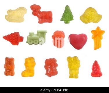 group of jelly candies on white background Stock Photo