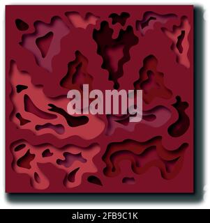 3D abstract background and cut paper shapes. Vector design layout for business presentations, flyers, posters and invitations.Red, brown, beige and pi Stock Vector