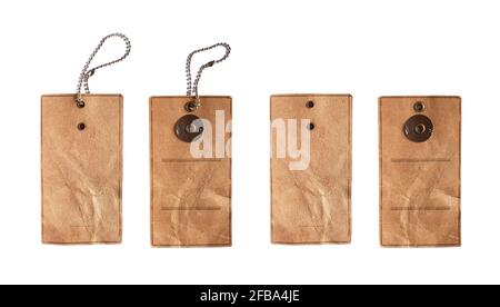 Cardboard hang tags for labelling. Stock Photo