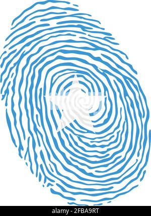 Fingerprint vector colored with the national flag of Somalia Stock Vector