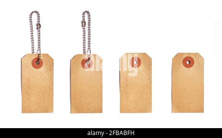 Cardboard hang tags for labelling. Stock Photo