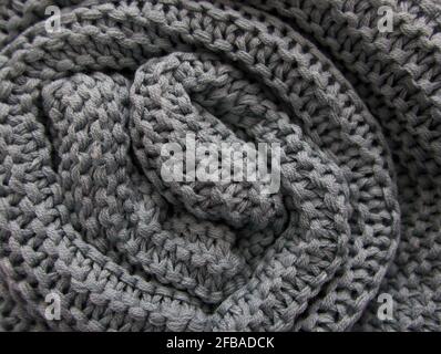 Full frame background image of grey green textured knitting with copyspace Stock Photo