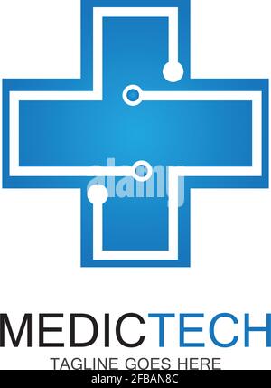 Medical technology logo design vector Stock Vector