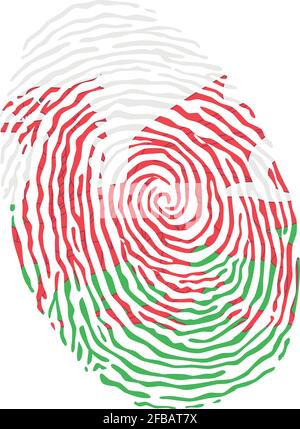 Fingerprint vector colored with the national flag of Wales Stock Vector