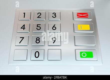 Atm machine keypad with numbers 3D illustration Stock Photo - Alamy