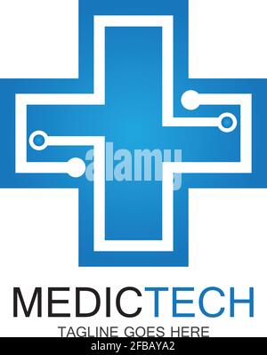 Medical technology logo design vector Stock Vector