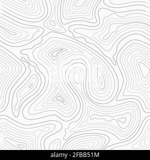 Topographic contour lines vector map seamless pattern. Map of terrain geographic, illustration of topography linear map area Stock Vector