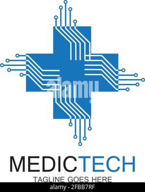 Medical technology logo design vector Stock Vector