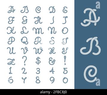 Vector hand drawn thread alphabet. EPS 10 Stock Vector Image & Art - Alamy