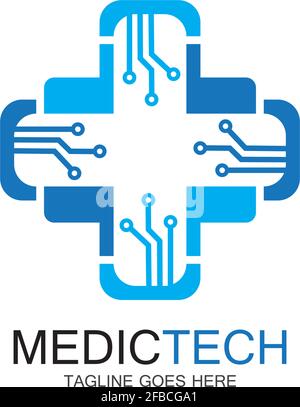 Medical technology logo design vector Stock Vector