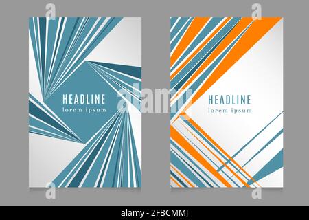 Fast speed lines business brochure flyer design template in 80s style. Leaflet banner paper with headline text. Vector illustration Stock Vector
