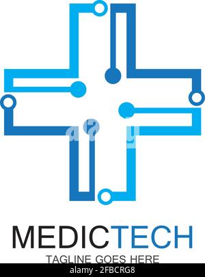 Medical technology logo design vector Stock Vector