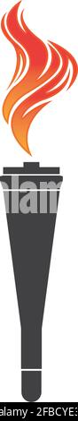 Torch vector icon illustration design template Stock Vector