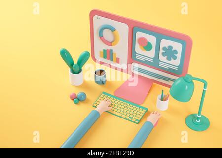 Three dimensional render of geometric toy blocks Stock Photo