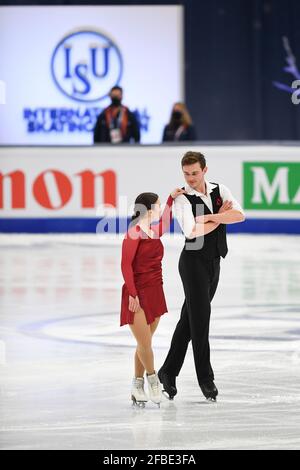 Daria DANILOVA & Michel TSIBA (NED), during Pairs Practice, at the ISU