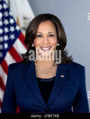 Kamala Harris. Portrait of the 49th Vice President of the United States, Kamala Devi Harris (b. 1964) in March 2021. Official White House photo . Stock Photo