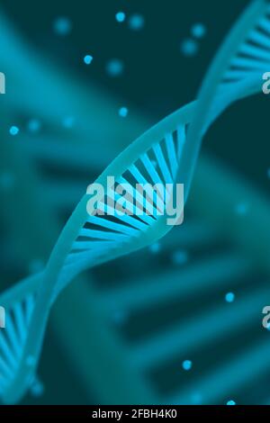 DNA chain macroshot 3D illustration Stock Photo
