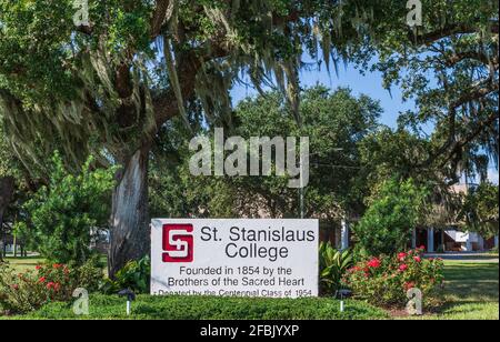 Saint Stanislaus College is a day and boarding school for boys operated by the Brothers of the Sacred Heart since 1854, Bay Saint Louis, Mississippi. Stock Photo